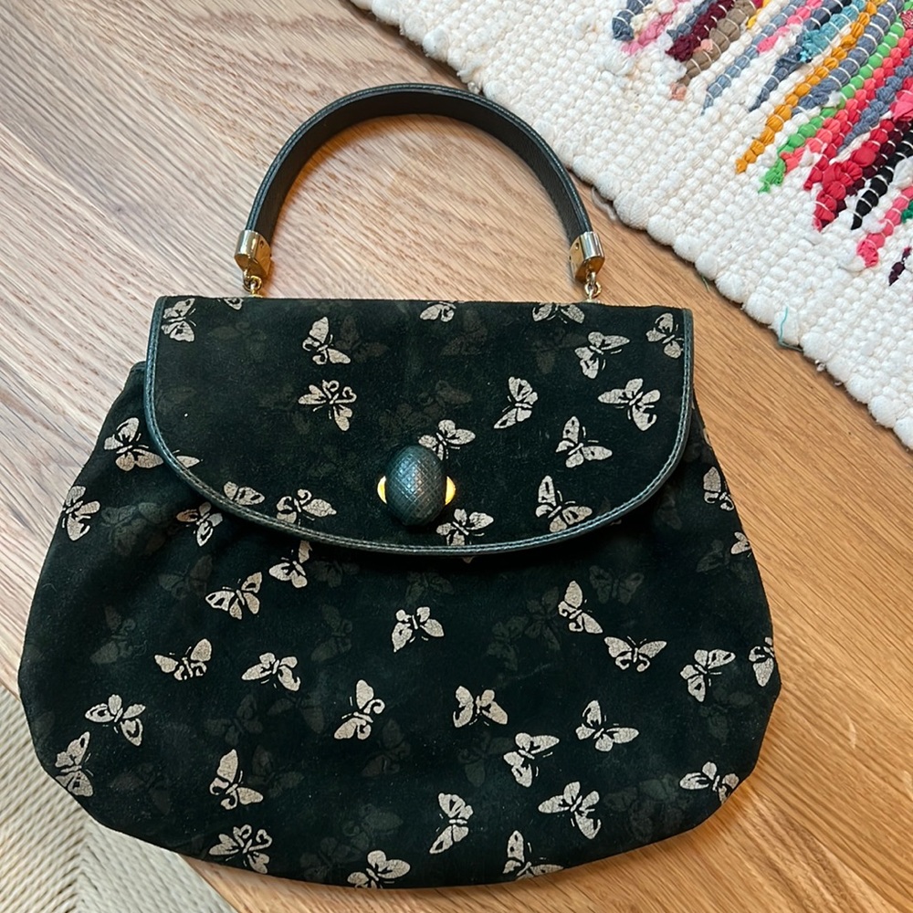 GORGEOUS Vintage Bottega Veneta butterfly embossed suede purse!!! Made in Italy!